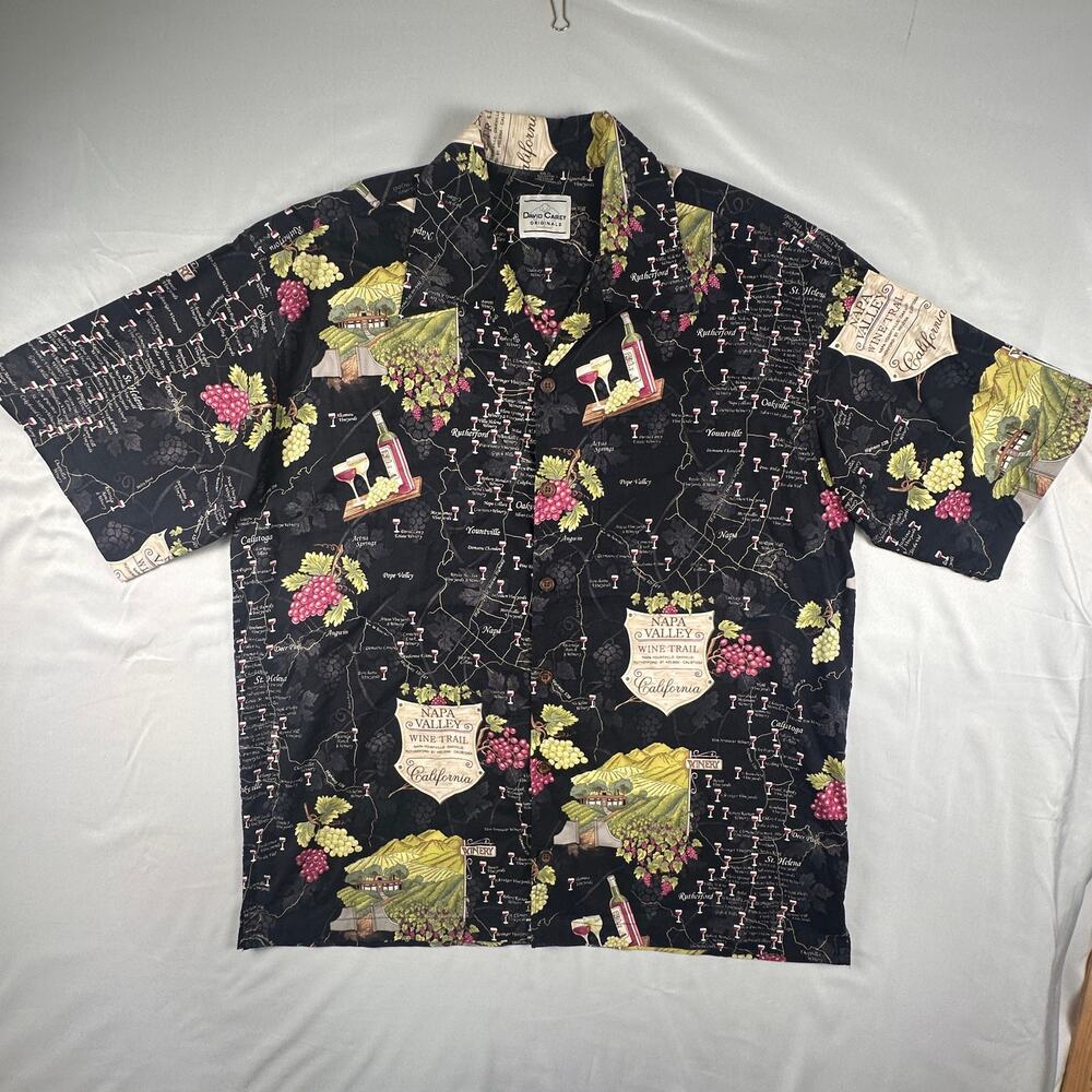 David Carey Napa Valley Wine Trail Hawaiian Shirt XL Grapes